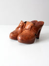 vintage 70s leather clogs size 6