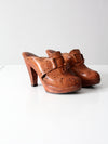 vintage 70s leather clogs size 6