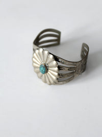 vintage silver and turquoise cuff