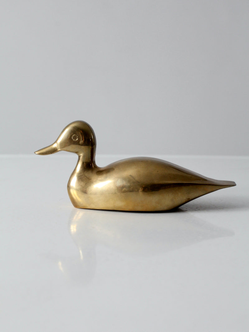 mid-century brass duck