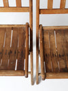 vintage wooden folding chair pair