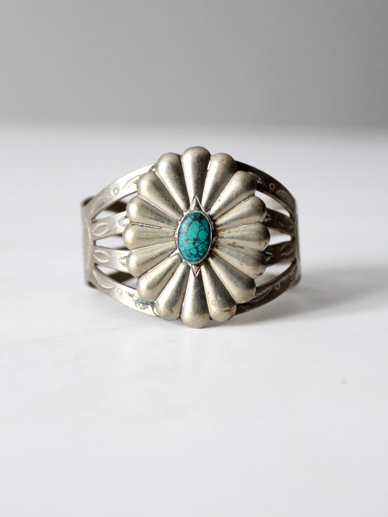 vintage silver and turquoise cuff