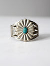 vintage silver and turquoise cuff