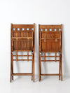 vintage wooden folding chair pair