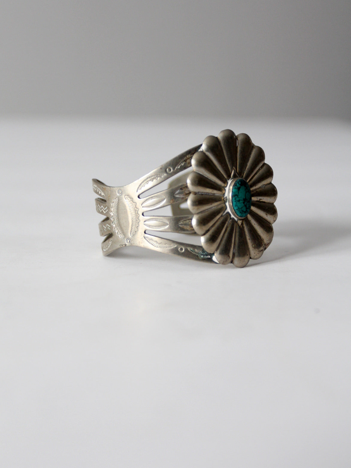 vintage silver and turquoise cuff