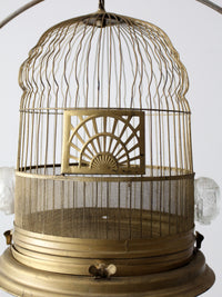 antique Crown bird cage with stand