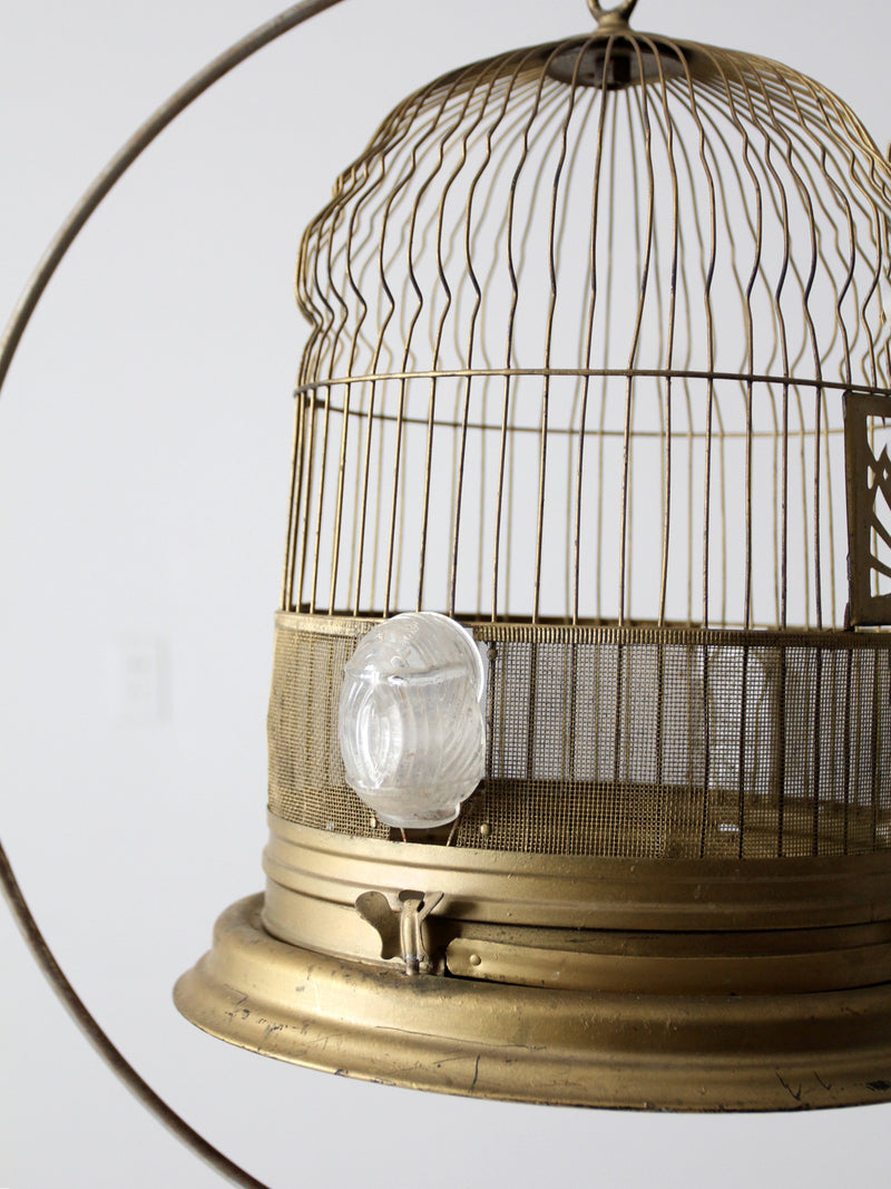 antique Crown bird cage with stand