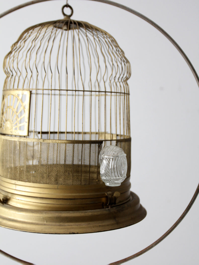 antique Crown bird cage with stand