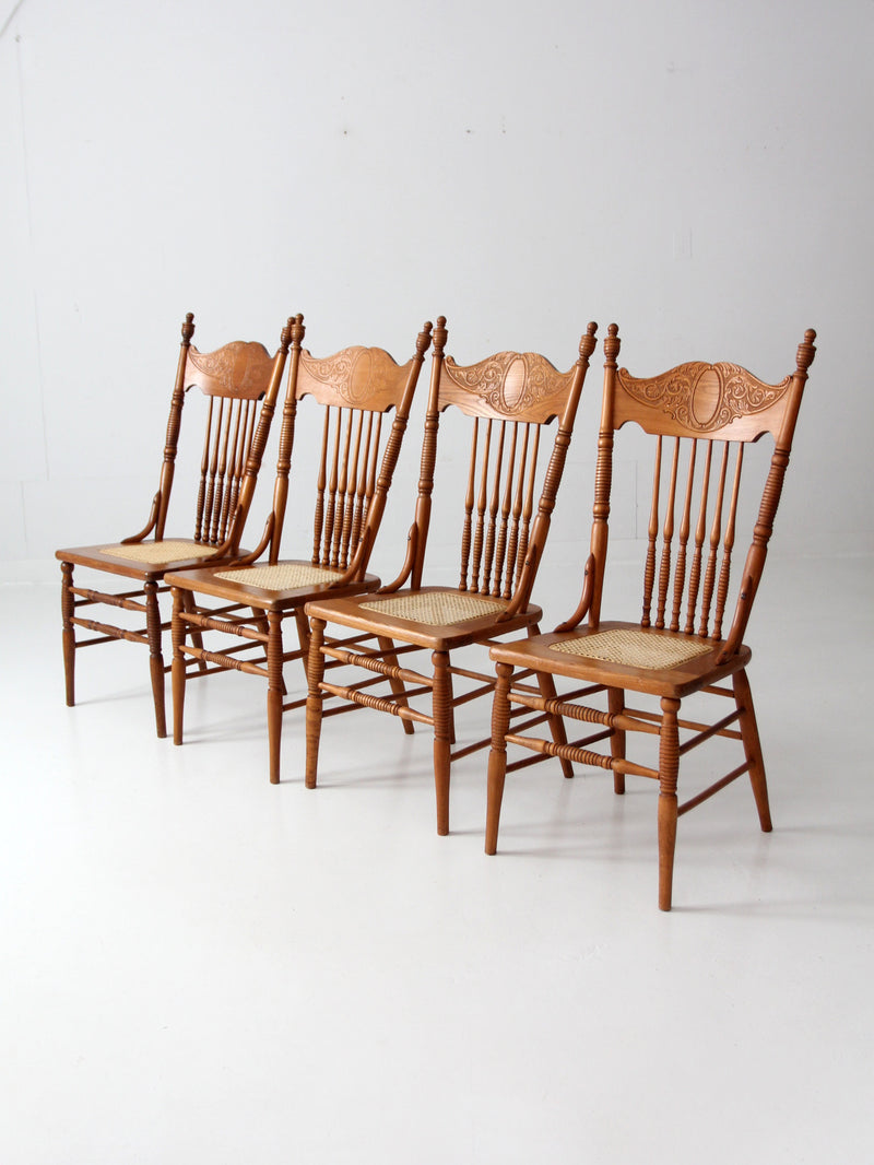 antique pressed back dining chairs set of 4