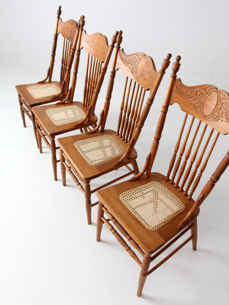 antique pressed back dining chairs set of 4