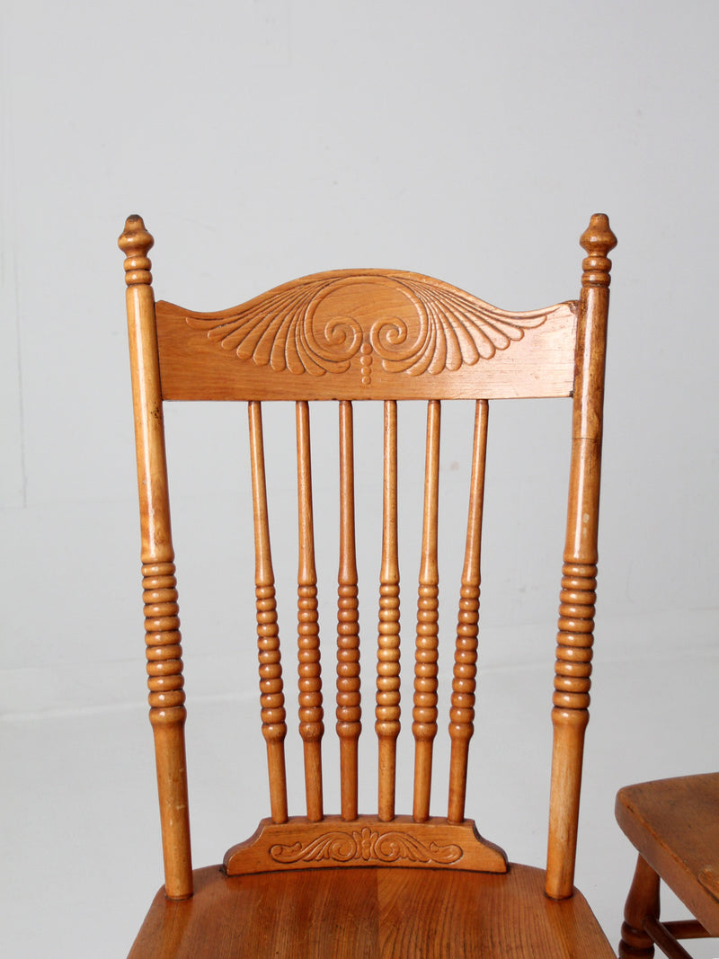 antique pressed back dining chairs