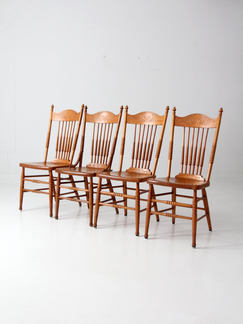 antique pressed back dining chairs