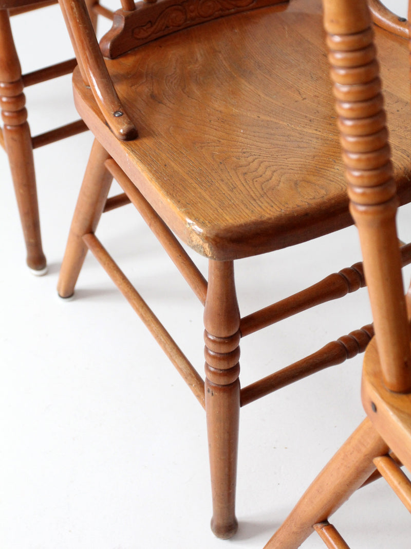 antique pressed back dining chairs