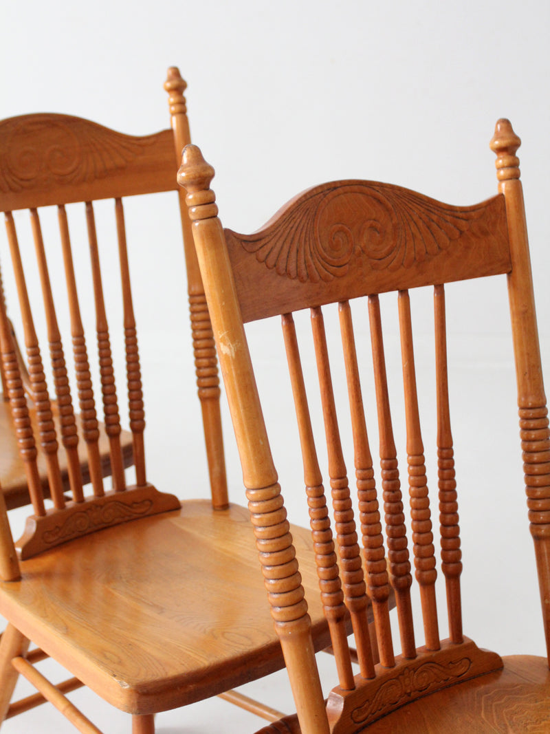 antique pressed back dining chairs