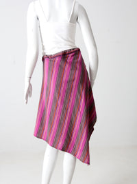 vintage stripe drawstring skirt