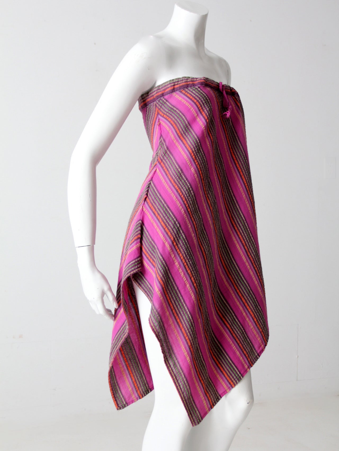 vintage stripe drawstring skirt