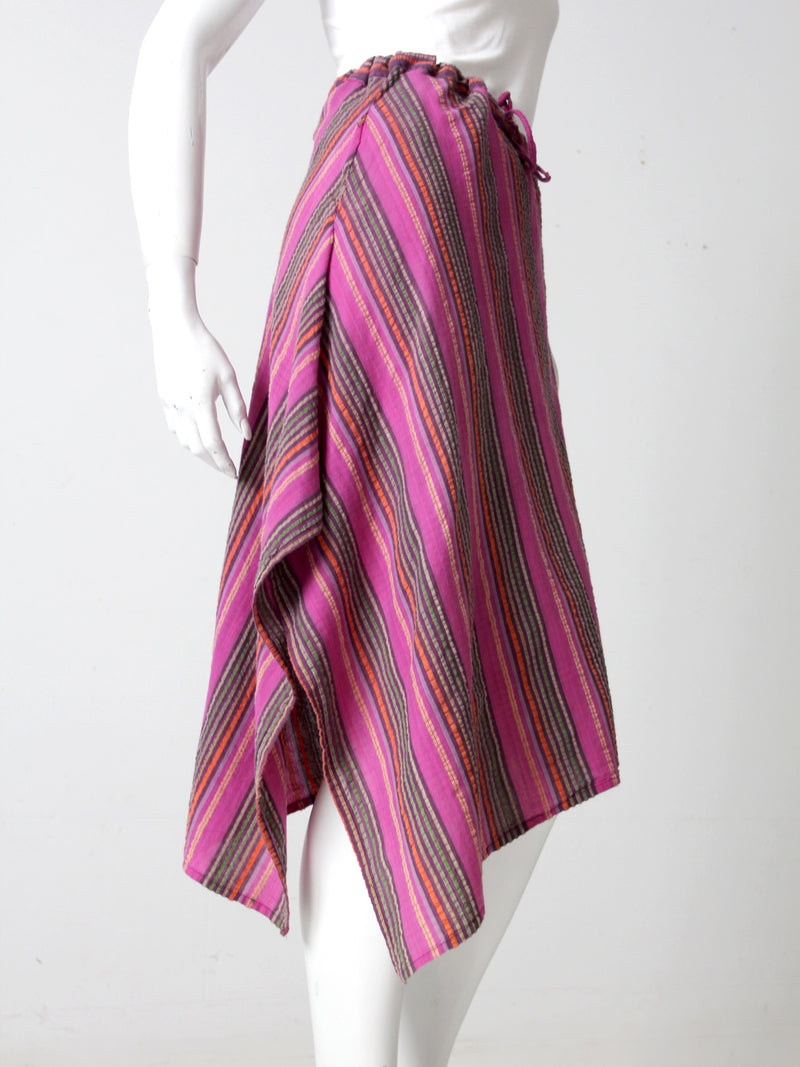 vintage stripe drawstring skirt