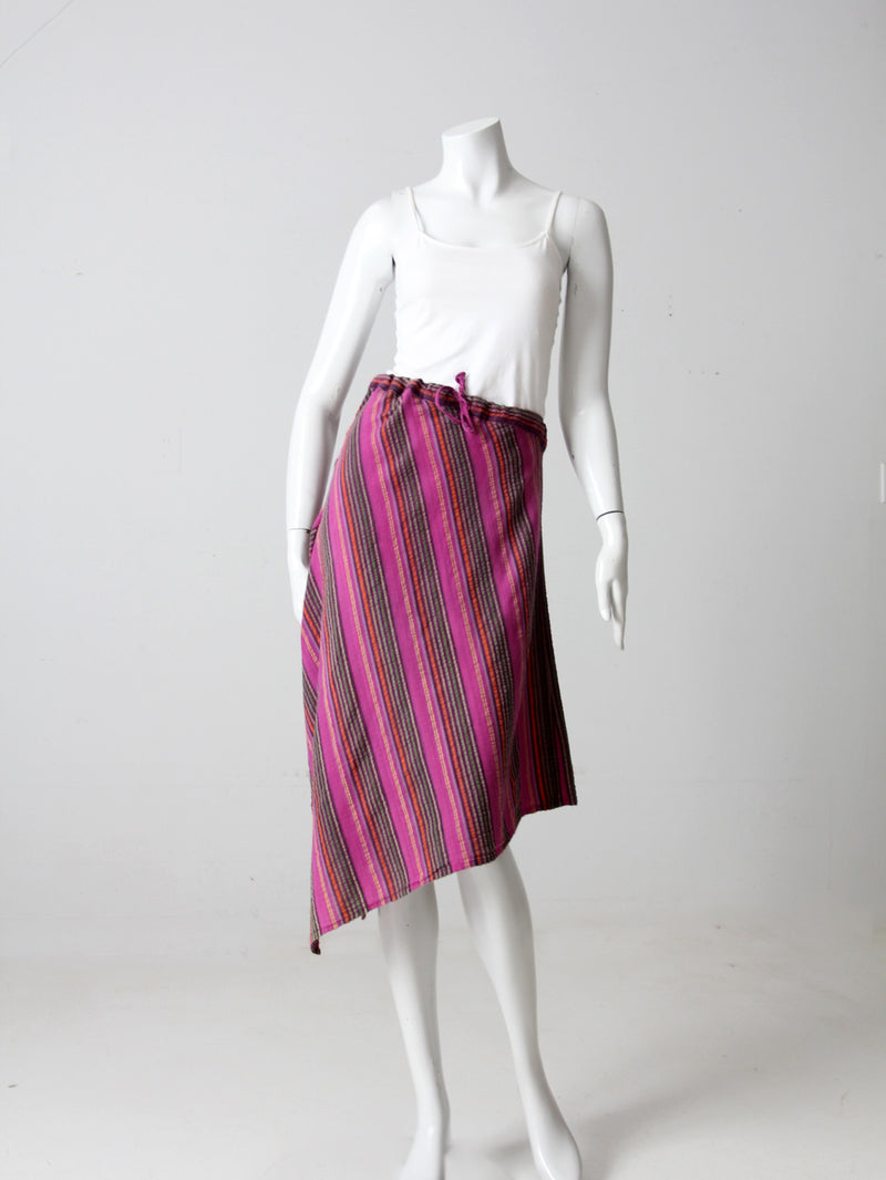 vintage stripe drawstring skirt