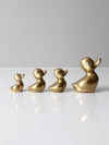 vintage brass ducks set of 4