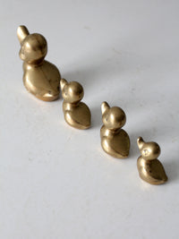 vintage brass ducks set of 4
