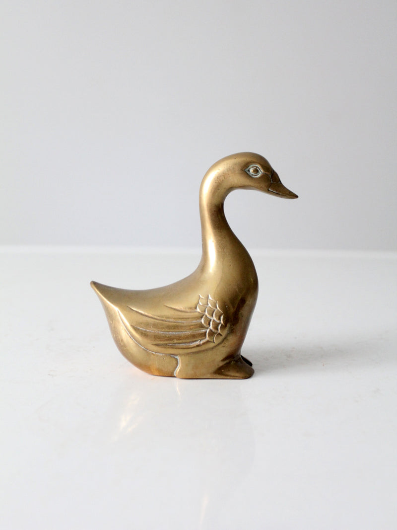 mid-century brass bird figurine