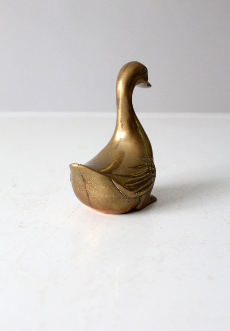 mid-century brass bird figurine