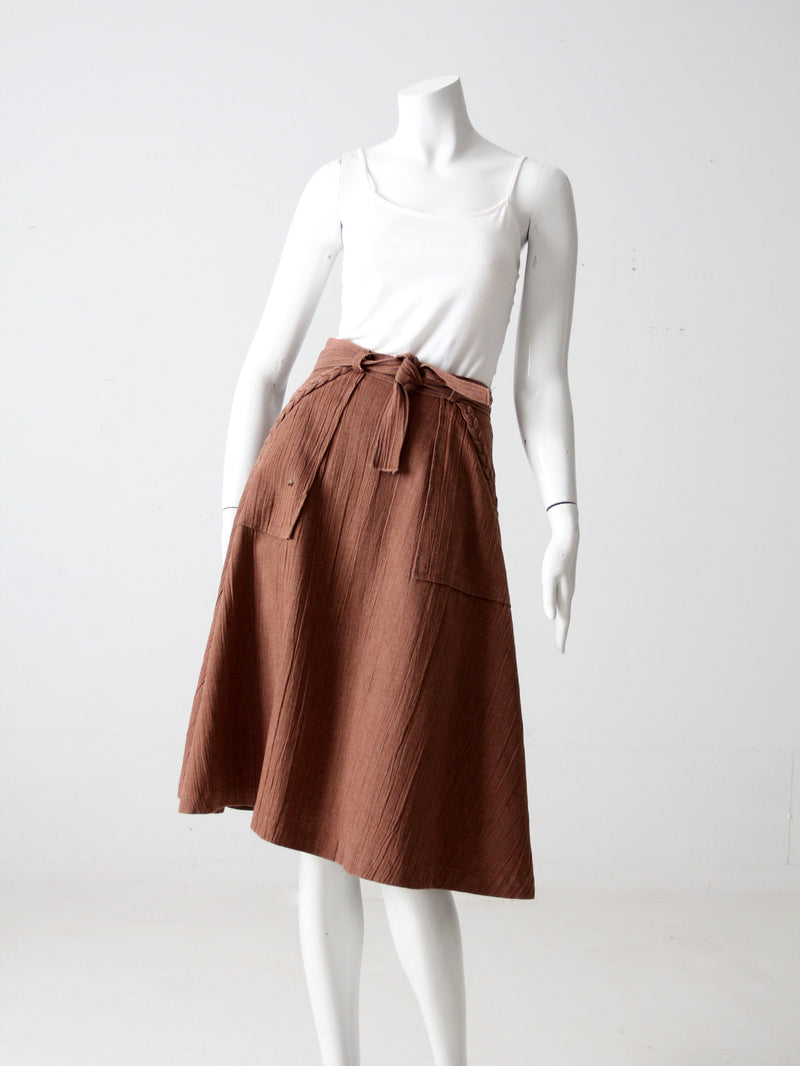 vintage brown skirt with pockets