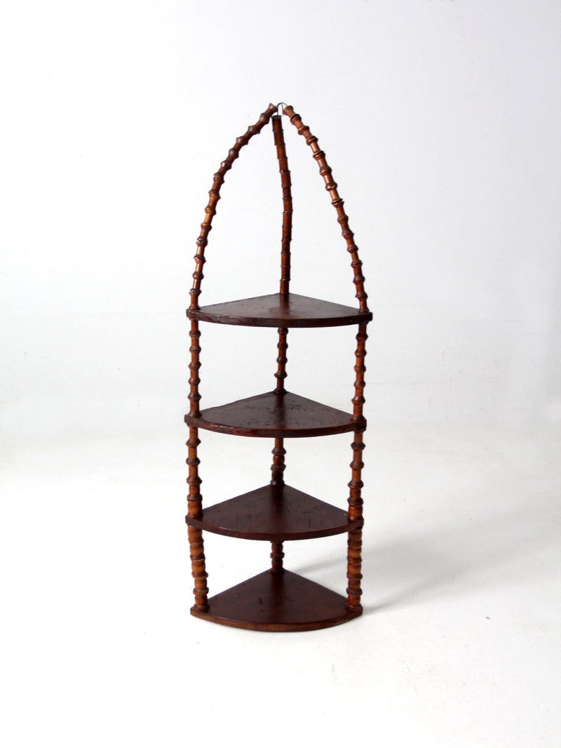 antique folk art corner shelf