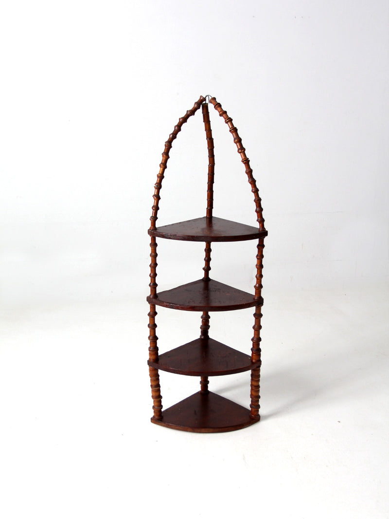 antique folk art corner shelf