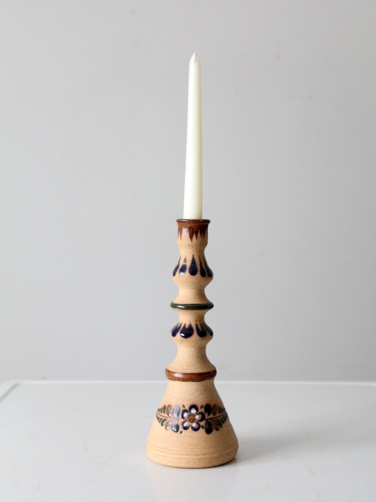 vintage Tonala Mexican pottery candlestick holder
