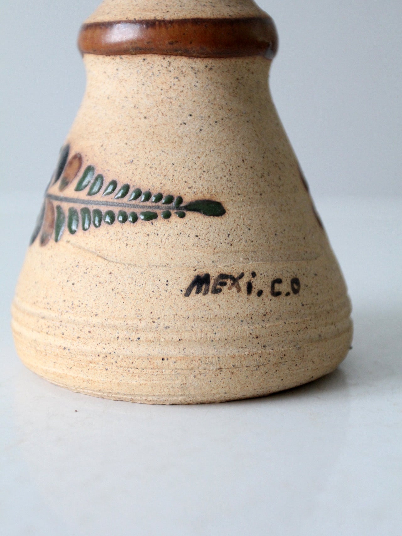 vintage Tonala Mexican pottery candlestick holder