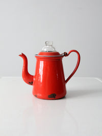 vintage Lampart red enamel coffee pot