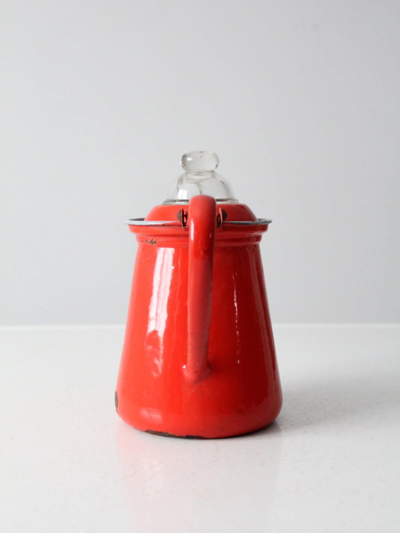 vintage Lampart red enamel coffee pot