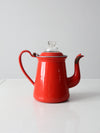 vintage Lampart red enamel coffee pot