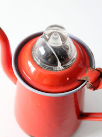 vintage Lampart red enamel coffee pot