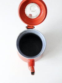 vintage Lampart red enamel coffee pot