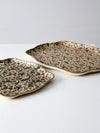 vintage Japanese paper mache tray pair