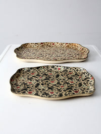 vintage Japanese paper mache tray pair