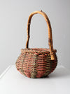 vintage rustic woven handle basket