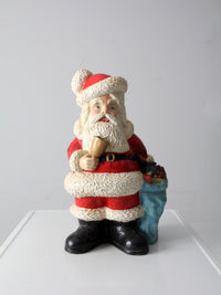 vintage 70s Santa Christmas statue coin bank