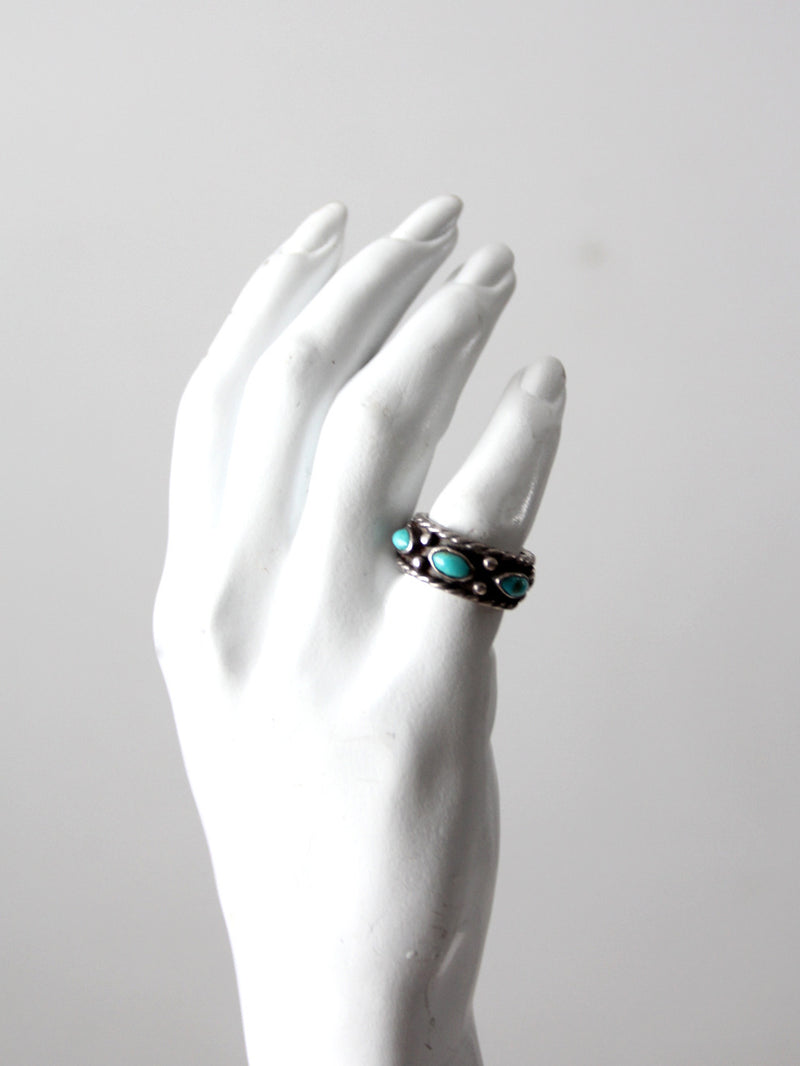 vintage sterling silver and turquoise ring