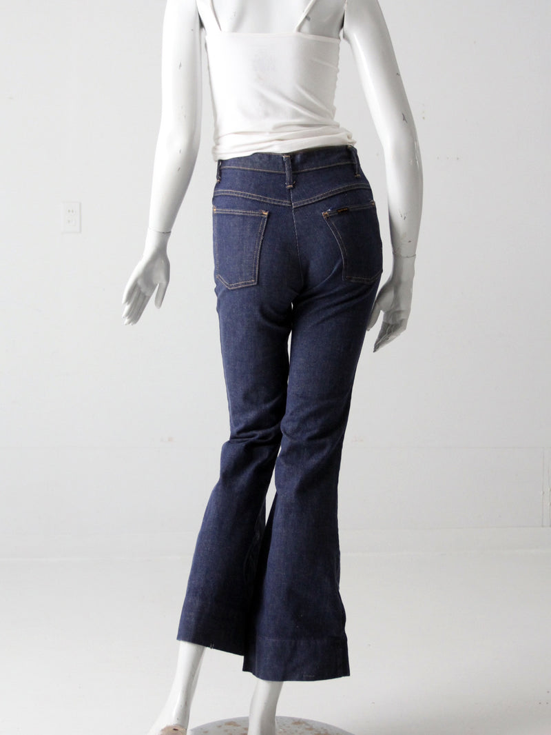 vintage 70's Sears pull on bell bottom jeans, 27 x 30