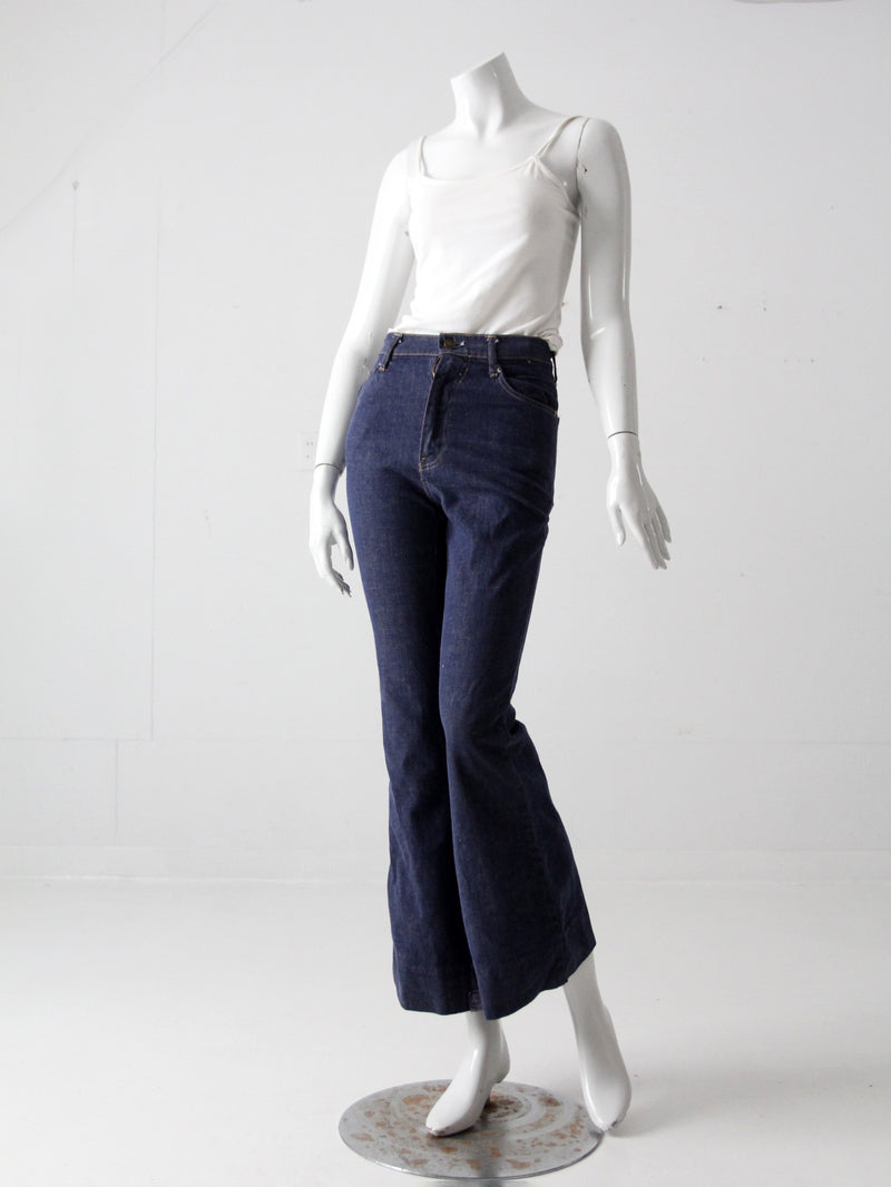 vintage 70's Sears pull on bell bottom jeans, 27 x 30