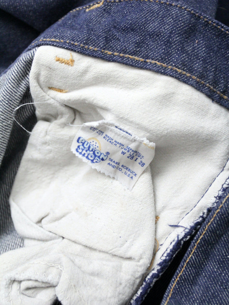vintage 70's Sears pull on bell bottom jeans, 27 x 30