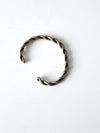 vintage twisted silver tone cuff bracelet