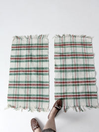 vintage plaid accent rugs pair