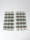 vintage plaid accent rugs pair