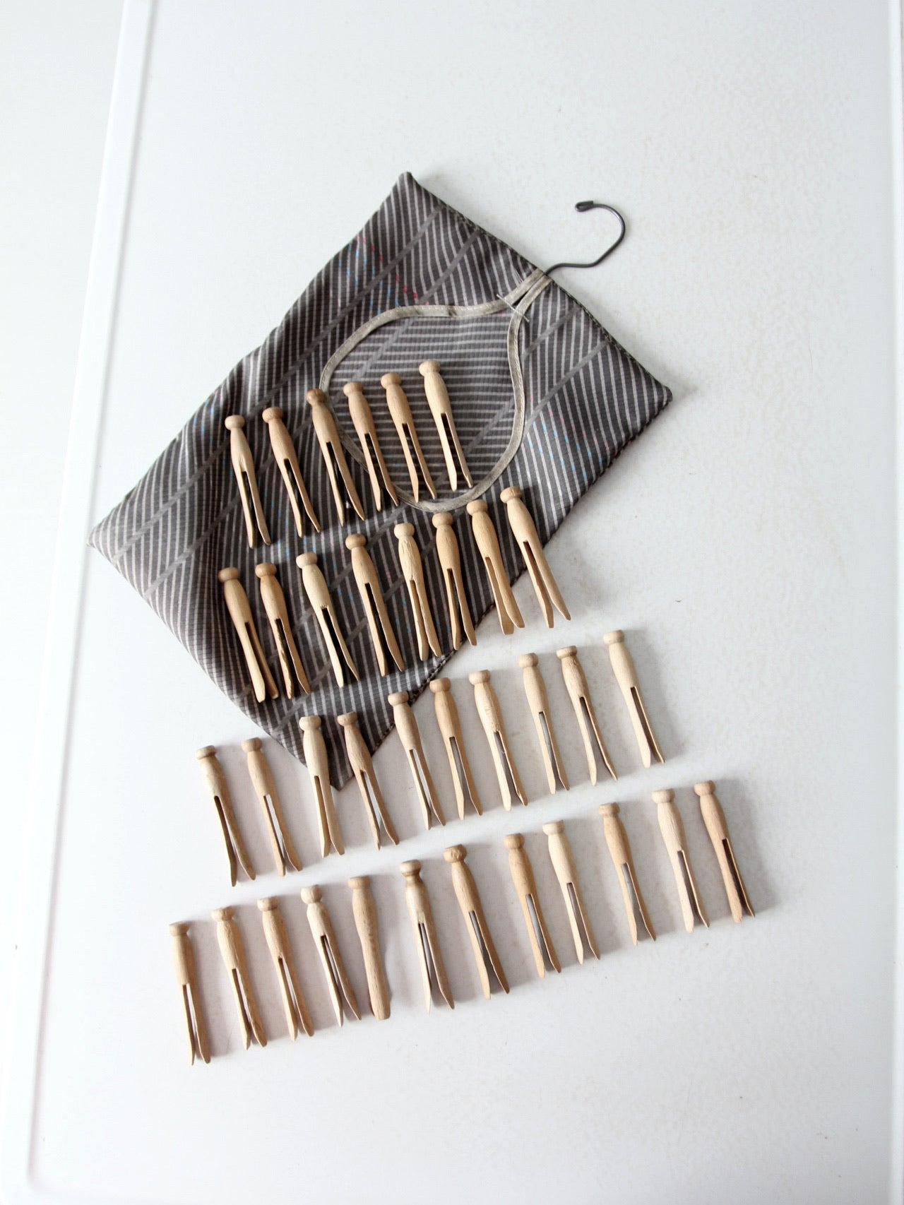 vintage clothespins with storage bag