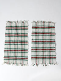 vintage plaid accent rugs pair