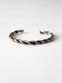 vintage twisted silver tone cuff bracelet